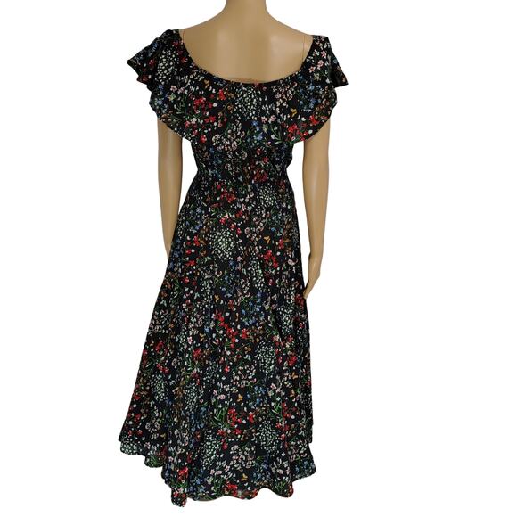 Chelsea & Theodore Floral Peasant Fit Flare Maxi Sundress Smocked Waist Size M - Picture 8 of 8